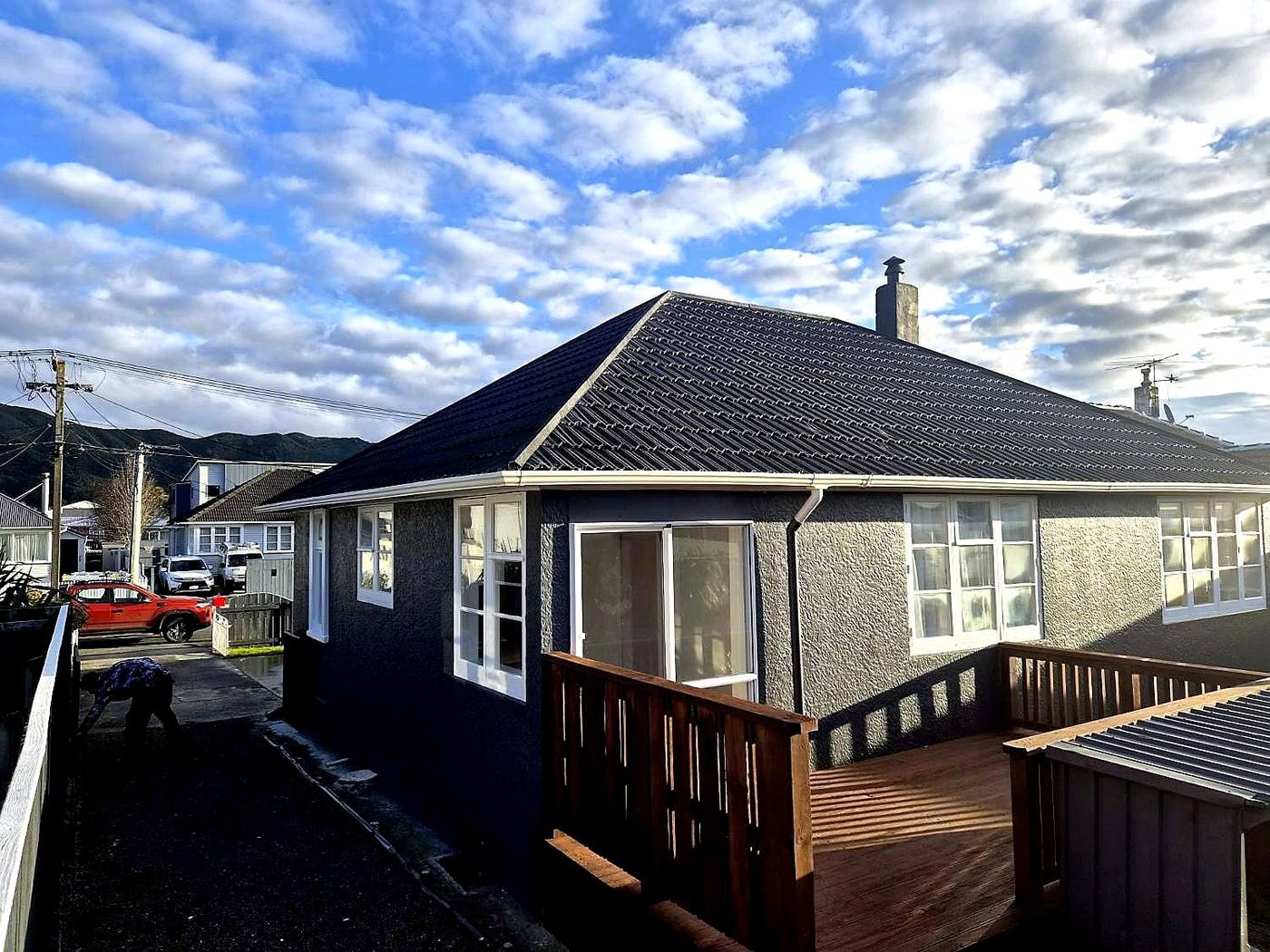 Freshly decorated house exterior