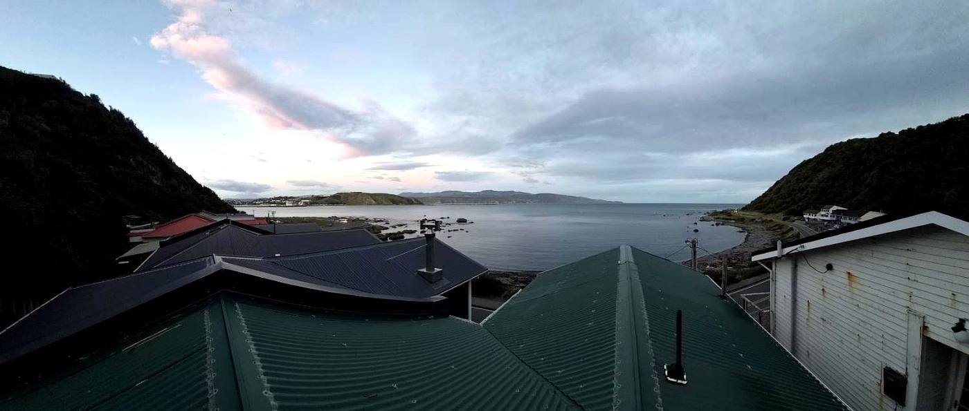 Colorsteel roof over the bay