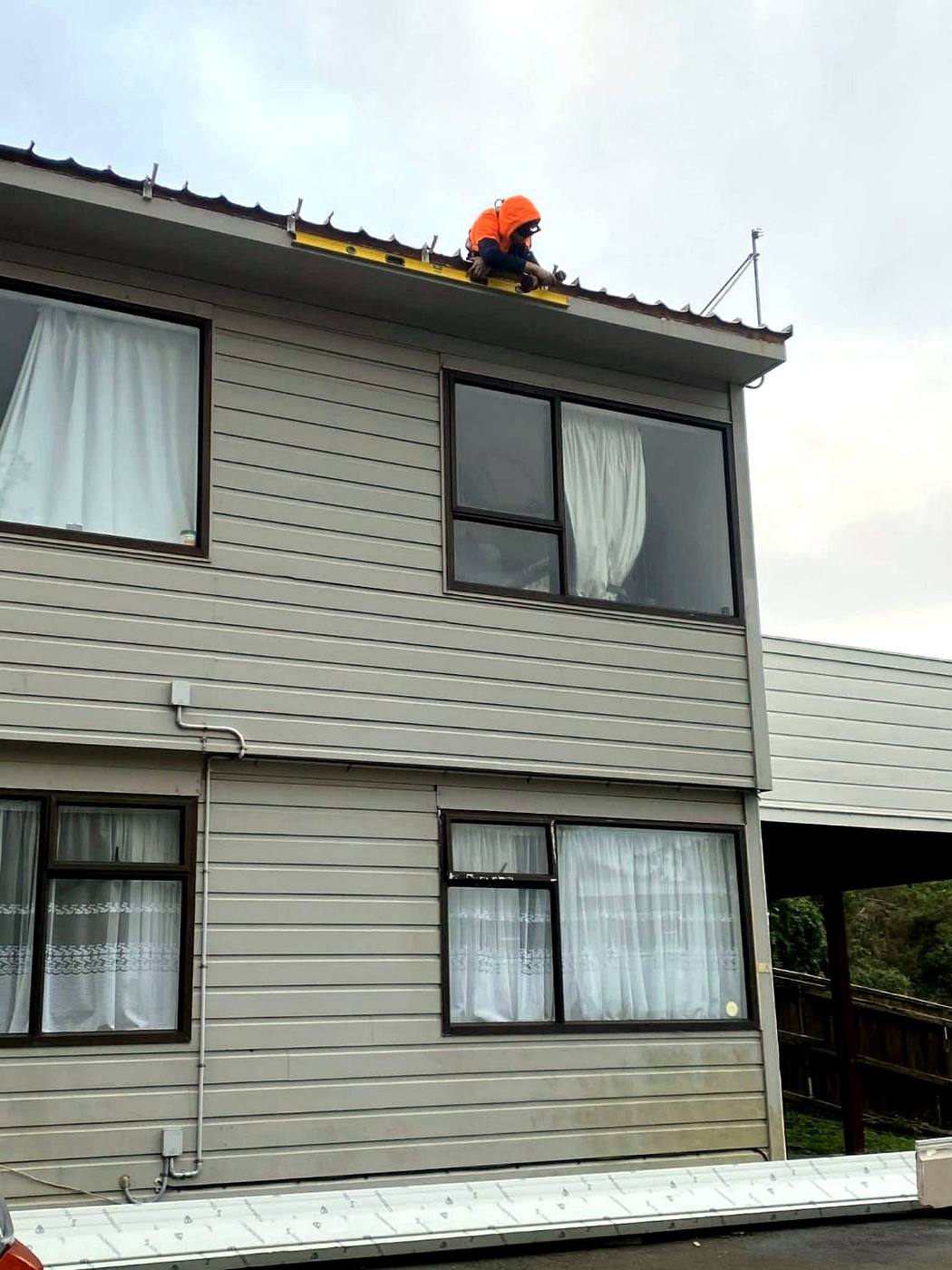 New gutter and barge on a two-storey house